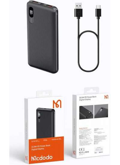 CLZ192 MCDODO MC-434 10,5W 10.000 MAH SİYAH POWERBANK (4172)