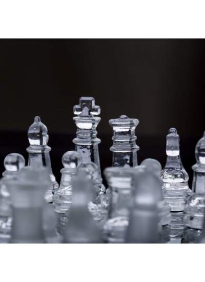 CLZ192 Glass Chess Cam Satranç Takımı (20 Cm X 20 Cm)