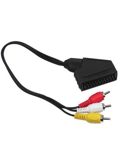 CLZ192 SCART ADAPTÖR DİŞİ/RCA ERKEK 20 CM KABLO (4172)