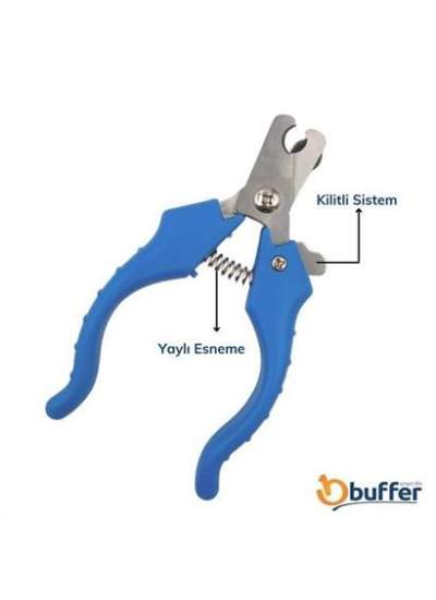 BUFFER® Evcil Hayvan Kedi ve Köpek Paslanmaz Çelik Yaylı Tırnak Makası ve Düzeltme