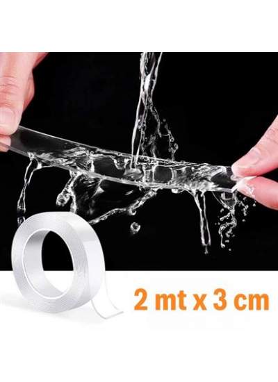 BUFFER® Ultra Güçlü Çift Taraflı 2 mt x 3 cm Çift Taraflı Nano Bant