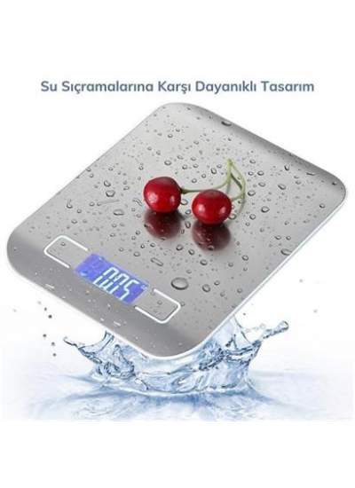 BUFFER® TF 1002 Hassas Ölçümlü  Maksimum 5 Kg Kapasiteli Led Ekran Platin Dijital Mutfak Tartısı