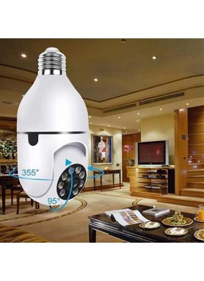 BUFFER® WiFi 360 Panoramik Ampul Kamera Gece Görüş Ses Akıllı Hareket Algılayıcı