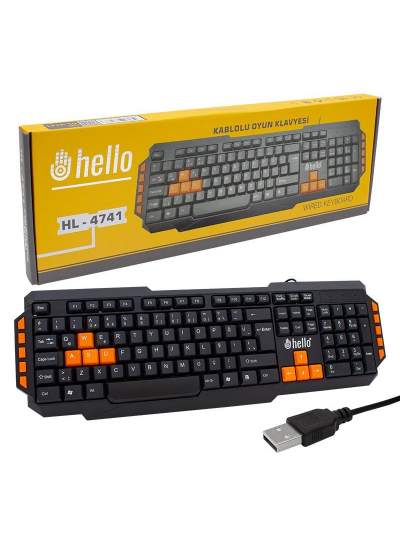 CLZ192 HELLO HL-4741 KABLOLU OYUNCU GAMING KLAVYE (4172)