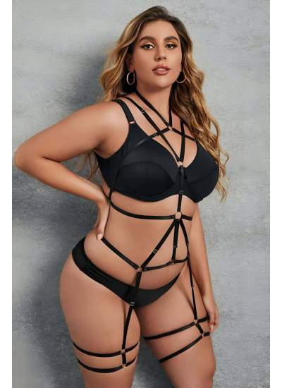 CLZ41 Vücudu Saran Lastik Body Harness - Ürün Rengi:Siyah