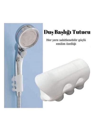 BUFFER® Banyo Duş Başlığı Tutucu Silikon Güçlü Vantuz Vakum Aparatı