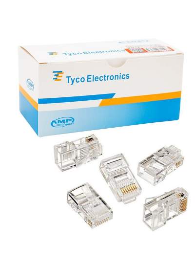 CLZ192 RJ45 CAT5/CAT6 UÇ 8P8C  KUTULU (100LÜK PAKET) KUTULU AMP NETCONNEST (4172)