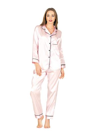 CLZ946 Pudra Saten Pijama Takımı