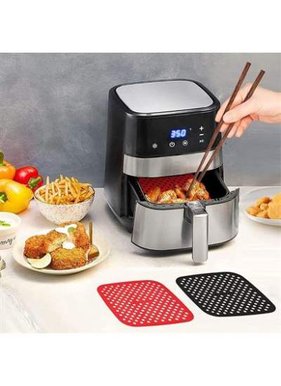 BUFFER® Renkli Isıya Dayanıklı Yıkanılabilir Silikon Fırın Ve Airfryer Kare Pişirme Matı 21,5 Cm