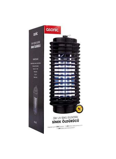 CLZ192 ASONİC S23 3 WATT SİYAH LED IŞIKLI SİNEK ÖLDÜRÜCÜ (4172)