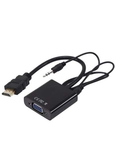 CLZ192 HDMI TO VGA ÇEVİRİCİ ADAPTÖR SES ÇIKIŞLI KUTULU (4172)