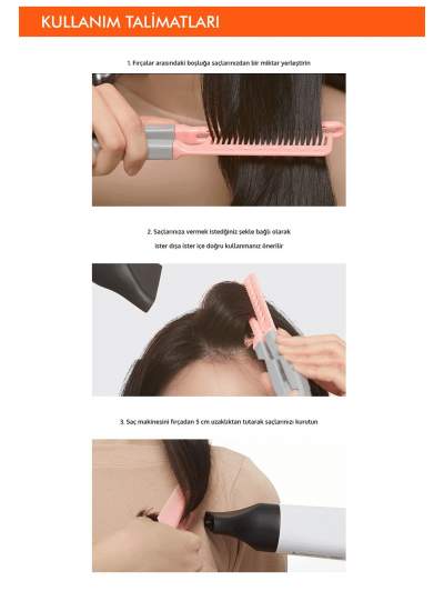 CLZ192 Saçlara Kolay Şekil Veren Saç Kurutma Fırçası Apıeu Easy Hair Dry Brush