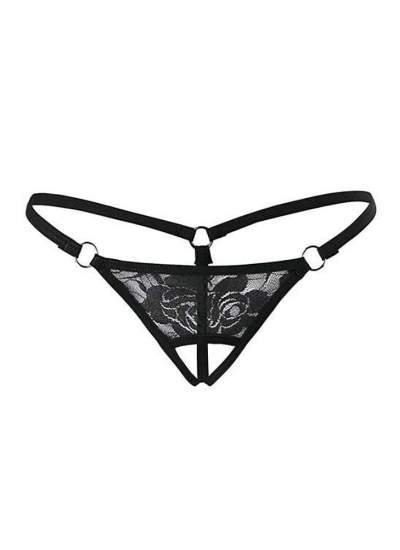 CLZ945 Dantelli Özel Bölgesi Açık G-String