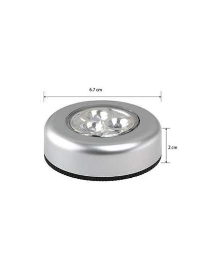 BUFFER® Kablosuz Spot Pilli Dokunmatik Led Lamba 3 Ledli Dolap Lambası