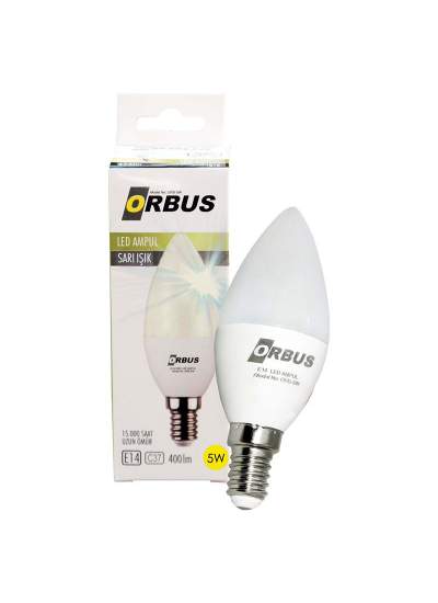 CLZ192 ORBUS ORB-5WS C37 5 WATT E14 400 LMN SARI TASARRUFLU AMPÜL (4172)