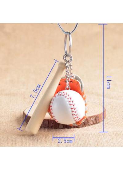 CLZ192 Gerçekçi Beyzbol Tasarımlı Şık Anahtarlık Kolye Çanta Süsü Baseball Keychain (4172)