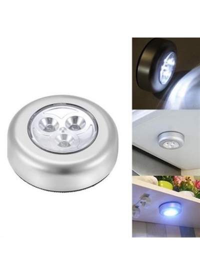 BUFFER® Kablosuz Spot Pilli Dokunmatik Led Lamba 3 Ledli Dolap Lambası