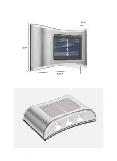 CLZ192 4 Lü Metal Modern Solar Duvar Lamba Dekorasyon Aydınlatma Aplik 6 Ledli Güneş Enerji Işığı