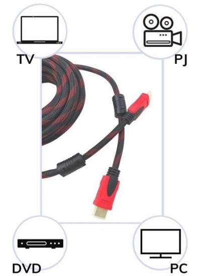 BUFFER® HDMI Kablosu HDTV Bilgisayar Uydu Görüntü Ses Full HD Sargılı Görüntü Aktarma Kablosu