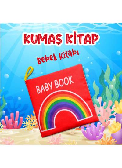 CLZ247  İngilizce Renkli Bebek Kumaş Sessiz Kitap