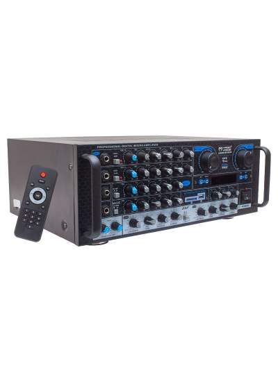 CLZ192 MAGICVOICE MV-550 2X100 WATT USB/SD/UK BALANS BT/FM 4 MİK. GİRİŞLİ 4 HOP. ÇIKIŞLI STREO TRAFOSUZ MIXER KÜP ANFİ (4172)