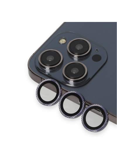 CLZ942 Urr İphone 14 Pro Rhomb Snakeskin Ar Kamera Lens Koruyucu - Ürün Rengi : Gümüş