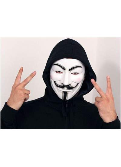 Beyaz Renk V For Vendetta Maskesi Yerli Üretim (CLZ)