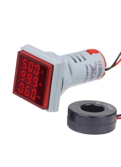 CLZ192 İNTERCOM AD22-22VAHS 22 MM VOLT/AMPER/HERTZMETRE 0-99 HZ KARE KIRMIZI (4172)