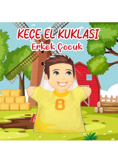 CLZ247  Oğlan Aile Bireyleri Keçe El Kukla