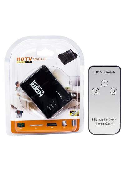 CLZ192 3 GİRİŞ 1 ÇIKIŞ HDMI SWITCHER TOPLAYICI KUMANDALI ADAPTÖRSÜZ (4172)