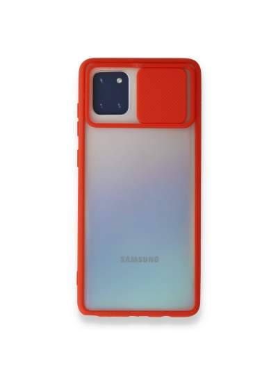 CLZ942 Samsung Galaxy A81 / Note 10 Lite Kılıf Palm Buzlu Kamera Sürgülü Silikon - Ürün Rengi : Pembe