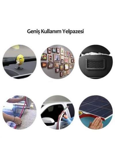 BUFFER® 2 Metre Güçlü Yapışkanlı Çift Taraflı Slikon Pratik Şeffaf Bant