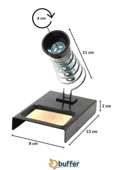 BUFFER® Metal Temizleme Keçeli Süngerli Lehim Altlığı Kalem Havya Sehpası Standı