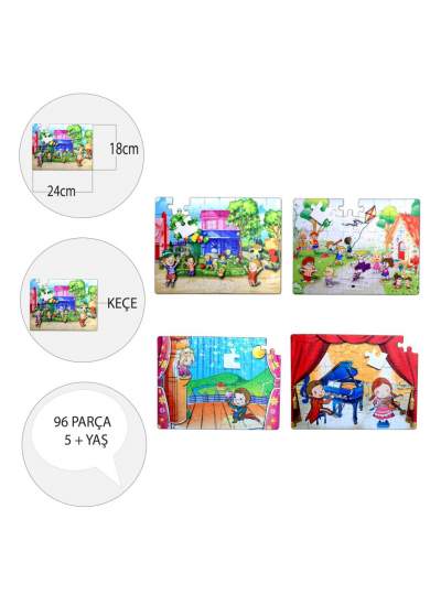 CLZ247 4 Set - 96 Parça  Oyun Parkı ve Sahne 5+ Keçe Yapboz - 5 Yaş Puzzle