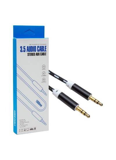 CLZ192 3.5 MM ERKEK/ERKEK RENKLİ ÖRGÜLÜ STEREO AUX 1 METRE KABLO POŞETLİ (4172)